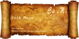Csik Maja névjegykártya